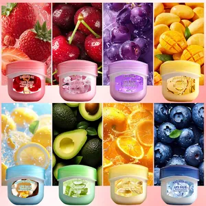 Set van 8 hydraterende lippenbalsems in potjes van 7g met diverse bloemen- en fruitextracten