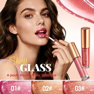 Hochbrechender Spiegel Lippengloss BMBN Schimmer Lippen Glanz Feuchtigkeitsspendende Lippen Glasur Wasserdicht Langanhaltender Lippen Gloss Damen Party