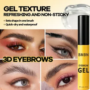 Gel à sourcils modelant 3D BMBN transparent avec texture pour un coiffage étanche.