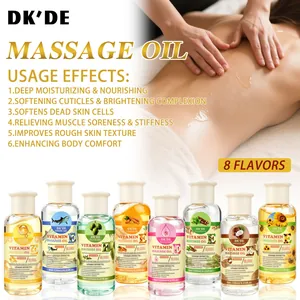 DKDE Vitamin E Massage Oil For Body Deep Moisturizing Soothing Skin Care Collagen Squalane Olive Licorice Ginger Coconut Sunflower Rose