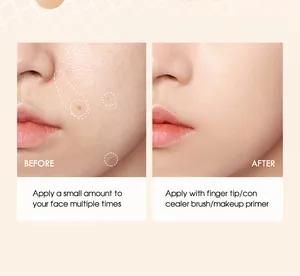 Detaillierter Vorher-Nachher-Vergleich des Concealer-Effekts auf Poren und Flecken