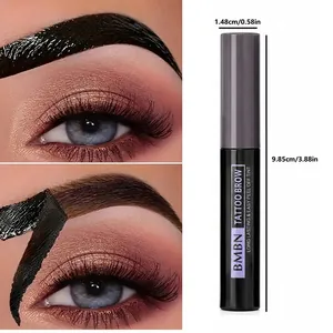 Dettaglio dell'applicazione della tinta sopracciglia BMBN e dimensioni precise prodotto.