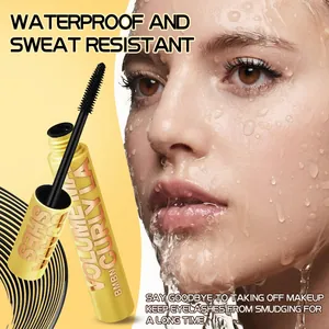 Macro view of waterproof mascara under water splashing for long-lasting smudge-proof wear