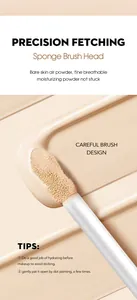 Makroaufnahme des weichen Schwammpinselkopfs für feuchtigkeitsspendenden Concealer