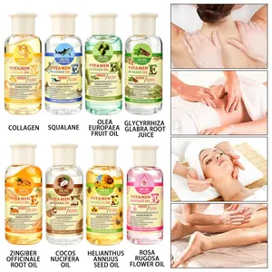 Vitamin massage oil set with 8 natural extracts for professional body relaxation