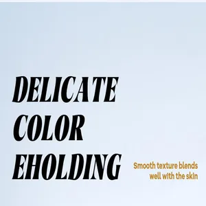 English text graphic promoting delicate color and smooth skin-blending texture for blush