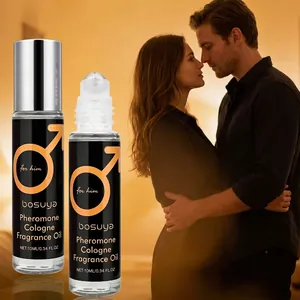 Portable Pheromone Cologne Fragrance Oil For Men Roll-on Glass Bottle Long Lasting Scent Pocket Perfume Scented Essential Oil