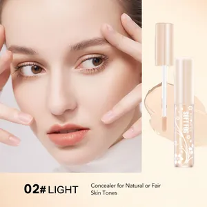 Leichter flüssiger Concealer für natürliche Hauttöne mit Model- und Texturprobe