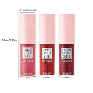 BMBN Schimmer-Lipgloss-Tuben mit Maßen 8,1x2,12 cm und feinem Glitzer-Finish
