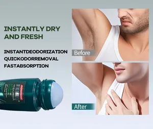 Detailed comparison showing before and after effect of FORMBO men's roll-on deodorant