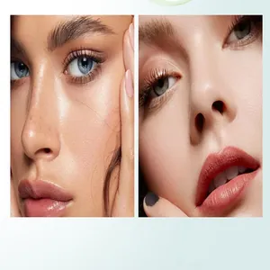 Detailed close-up showing pore minimizing effect and smooth matte skin after balm application