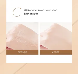 Detaillierter Vergleich von wasser- und schweißfestem Concealer auf der Haut vor und nachher