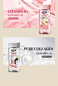 Présentation des huiles corporelles FORMBO à la vitamine B3 et au collagène pour l'éclat