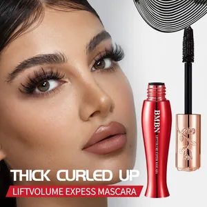 Close-up of BMBN thickening mascara showing dramatic lash volume and curl