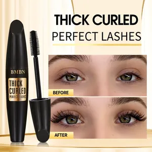 Detaillierter Vorher-Nachher-Vergleich der wasserfesten BMBN Mascara für Volumen und Länge