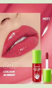 Close-up of moisturizing glossy aloe vera lip tint in shade #04 for a radiant lip look