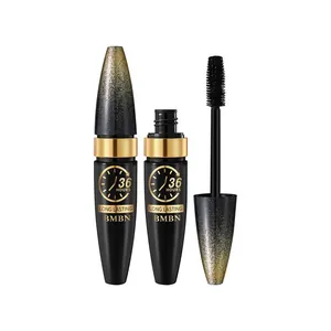 Detailed view of BMBN waterproof mascara with gold gradient cap and precision wand.