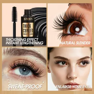 Detailansicht der schweißfesten und verdichtenden Wirkung der BMBN-Wimperntusche.