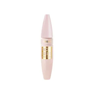 Nahaufnahme des rosa BMBN Mascara-Fläschchens mit goldener Aufschrift für dichte Wimpern