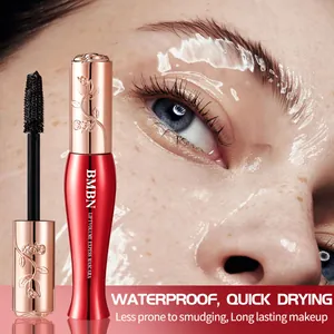 Close-up detail of BMBN waterproof mascara wand and formula for long-lasting volume