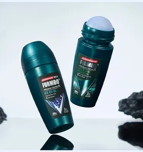 Close-up detail of FORMBO men's long-lasting antiperspirant roll-on with applicator ball
