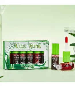 Professional 6-piece Aloe Vera nourishing lip tint set with long-lasting waterproof red shades