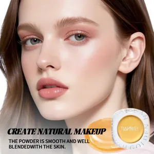 Professional TIANWEI shimmering golden blush powder for a natural radiant makeup look on skin.