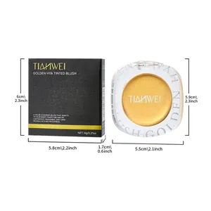 TIANWEI Golden HYA Tinted Blush with product and box dimensions in inches and cm