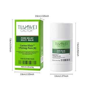 TIANWEI Pore Relief Multi Balm stick with packaging dimensions for 30g skincare product.