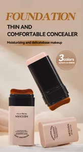 Vue détaillée du stick fond de teint MEIDIAN avec pinceau et correcteur intégré.
