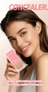 Model holding MEIDIÁN moisturizing concealer stick for a radiant makeup look