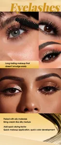 Close-up of black lengthening and curling mascara on eyelashes with a creamy texture view.
