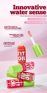 Detailed view of MEIDIAN 6-color mirror finish lip glaze set with stacking tubes