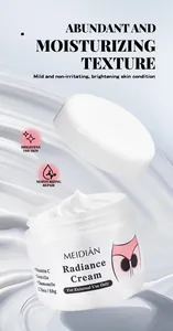 Detailed close-up of MEIDIÁN Radiance Cream showing brightening ingredients and texture
