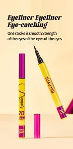 Detail of Tao Beauty 7D waterproof eyeliner pen with precision tip and yellow body.