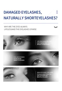 Detailansicht, die beschädigte und kurze Wimpern als spezifische Beauty-Probleme zeigt.