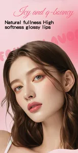 Close-up van een model met hydraterende roze glanzende lipolie voor een volle look