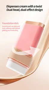 Detail of dual-ended foundation stick with cream dispenser and blending sponge