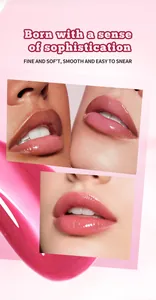 High-definition close-up showing the mirror finish lip gloss on diverse skin tones