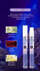 Detalle del perfume MEIDIAN con notas florales y amaderadas y frascos de 10 ml.