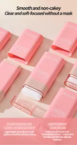 Detailed macro shot of pink double-headed moisturizing concealer stick with sponge applicator