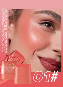 Nahaufnahme von MEIDIAN Mehrzweck-Rouge-Balsam 01# mit einem natürlichen Korallenglanz.