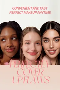 Close-up showing smooth skin effect of double-ended concealer stick on various skin tones