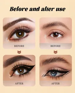 Detailed before and after use comparison for 7D waterproof and smudge-proof eyeliner