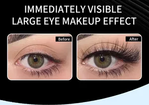 Vergleich des Vorher-Nachher-Effekts von wasserfester Mascara für Schwung und große Augen