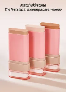 Detailed view of three double-ended concealer sticks in porcelain, natural and tan shades