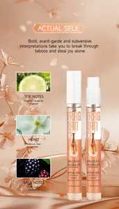 Vista detallada del spray de fragancia MEIDIAN 10ml con notas florales de corazón