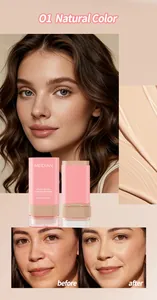 Before and after comparison of MEIDIÁN moisturizing concealer stick in 01 Natural Color.