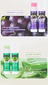 Vista detallada del set de bálsamo labial Meidian con extractos de uva y de aloe vera