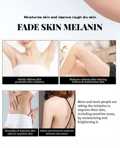 Close-up detail of body brightening cream for fading melanin on underarms and legs